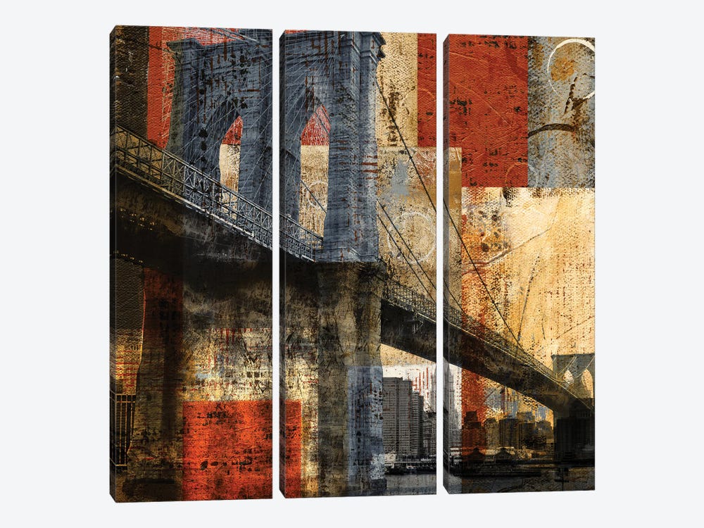 Brooklyn Bridge by Katrina Craven 3-piece Canvas Art