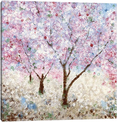 Cherry Blossom Festival II Canvas Art Print - 3-Piece Tree Art