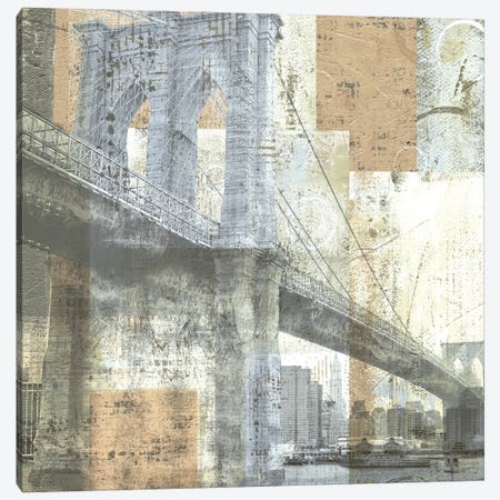 Soft Light Brooklyn Bridge Canvas Print #KAT95} by Katrina Craven Art Print