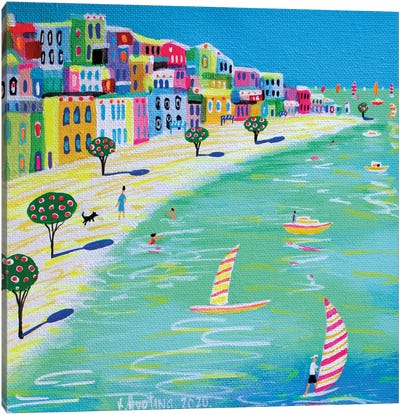 Take The Top Spot Canvas Art Print - Coastal Village & Town Art