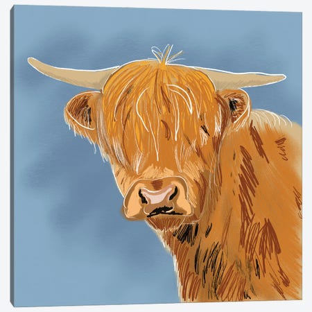 Highland Cow Canvas Print #KAW20} by Kali Wilson Canvas Art