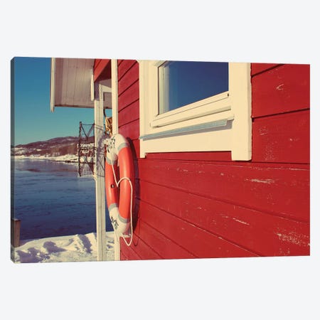 Lake House in Winter Canvas Print #KAW8} by Kali Wilson Canvas Art Print