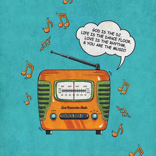 Vintage Posters: God Is The DJ by Ester Kay