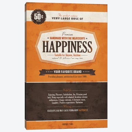 Happiness Canvas Print #KAY14} by Ester Kay Canvas Wall Art