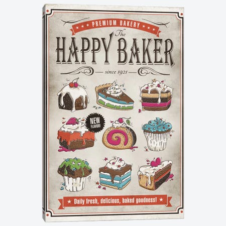 Happy Baker Canvas Print #KAY15} by Ester Kay Canvas Artwork