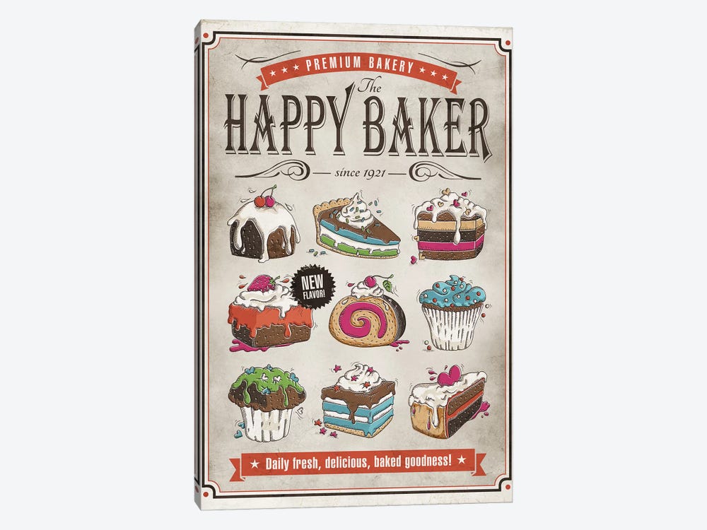 Happy Baker by Ester Kay 1-piece Canvas Art Print