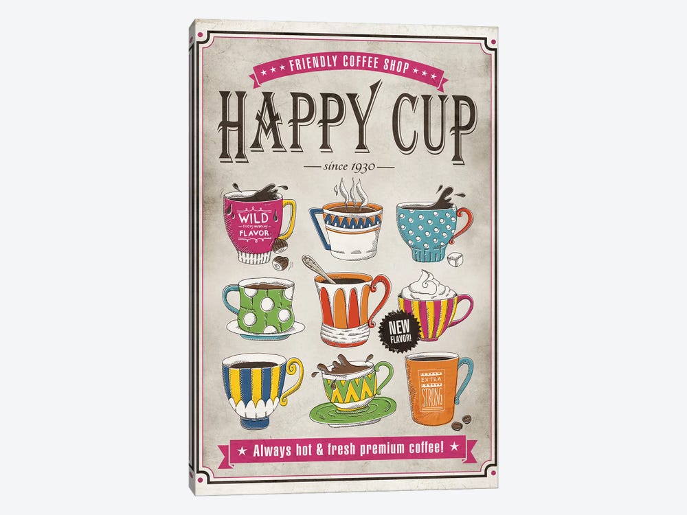Happy Cup by Ester Kay 1-piece Canvas Wall Art