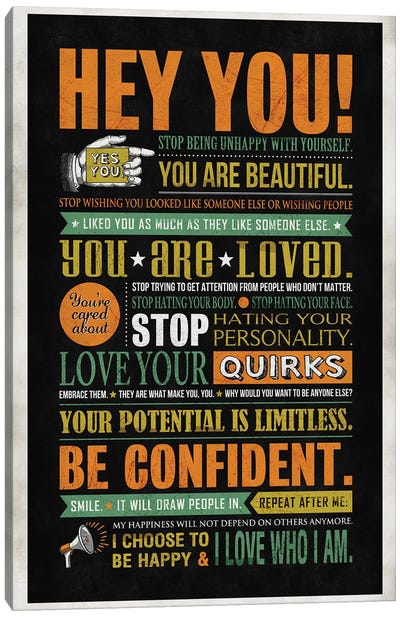 Hey You Canvas Art Print - Vintage Posters