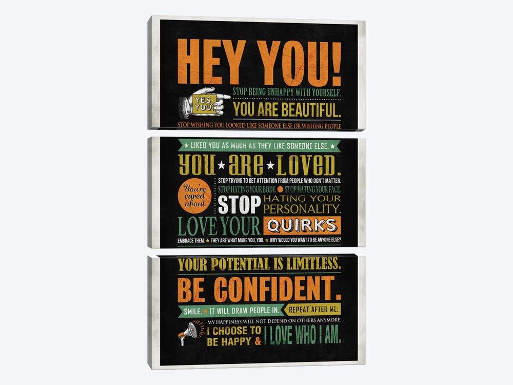 Hey You by Ester Kay 3-piece Canvas Art Print