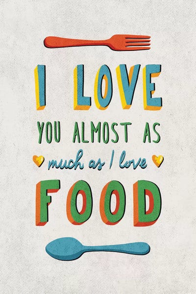 Vintage Kitchen Posters: I Love Food by Ester Kay