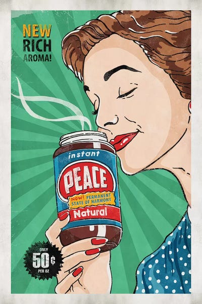 Vintage Kitchen Posters: Instant Peace by Ester Kay