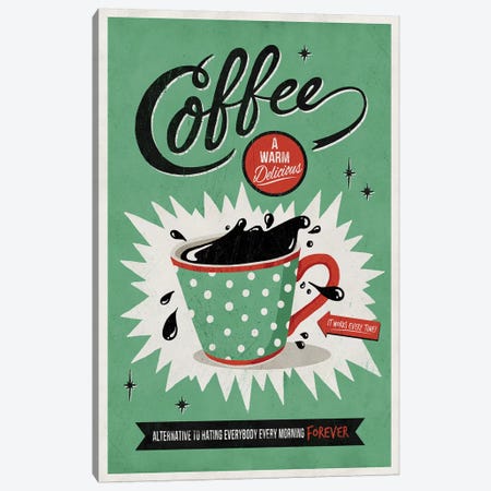 Saved By Coffee Canvas Print #KAY36} by Ester Kay Canvas Art