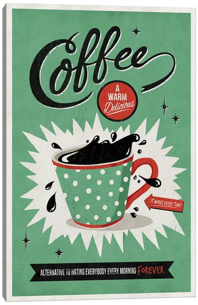 Saved By Coffee Canvas Art Print - Vintage Kitchen Posters