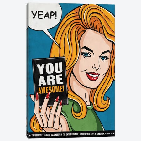 You Are Awesome Canvas Print #KAY46} by Ester Kay Canvas Print