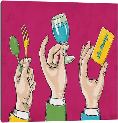 Eat Drink Be Merry Canvas Art Print - Ester Kay