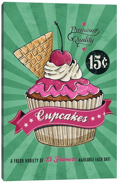 Cupcake Canvas Art Print - Retro Redux