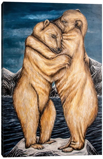 Melting Hearts Canvas Art Print - Wildlife Conservation Art
