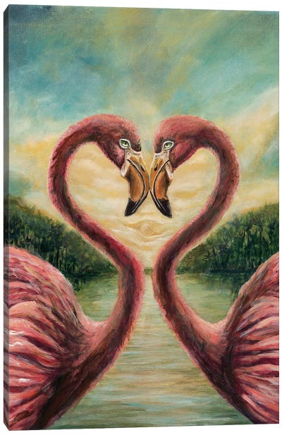 Flaming Hearts Canvas Art Print - Karin Brauns