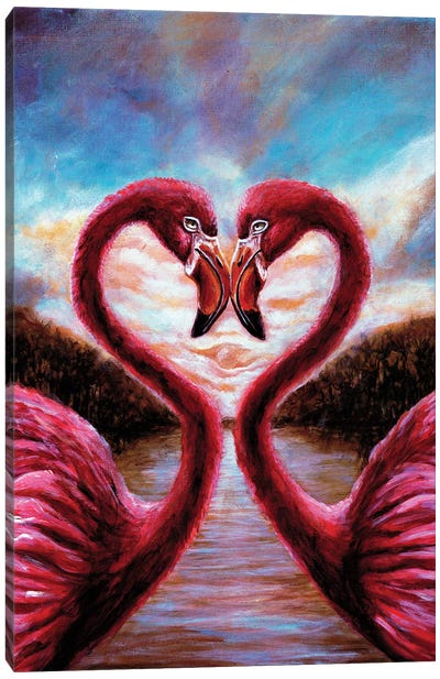 Pop Of The Wild Canvas Art Print - Love Birds