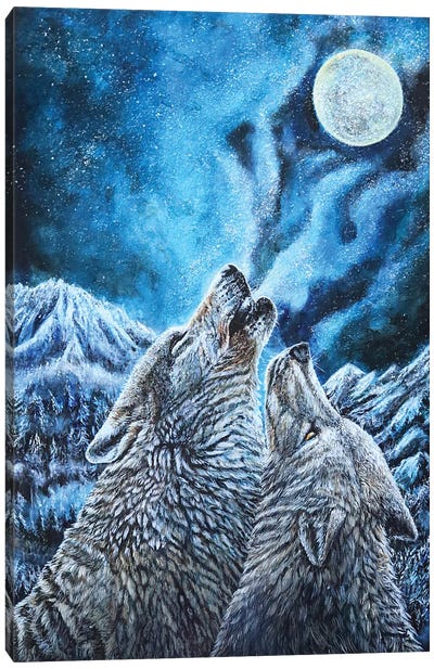 Midnight Howl Canvas Art Print - Karin Brauns