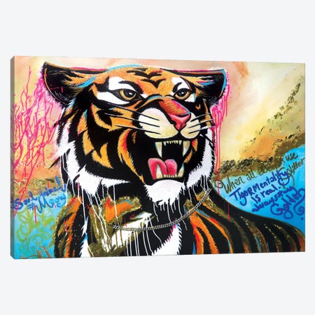 Tyson - The Tiger Canvas Print #KBA82} by Karin Brauns Canvas Wall Art