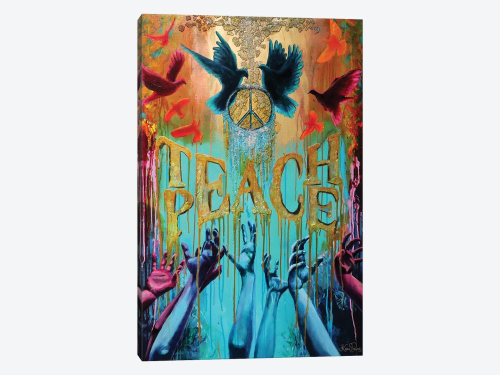 Teach Peace by Karin Brauns 1-piece Canvas Wall Art