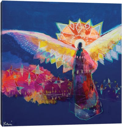 The Path That Lights Up Canvas Art Print - Angel Art