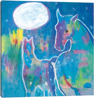 Full Moon Run Canvas Art Print - Kerri McCabe