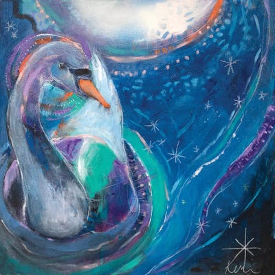 Ripples That Reach To The Moon by Kerri McCabe metal wall art