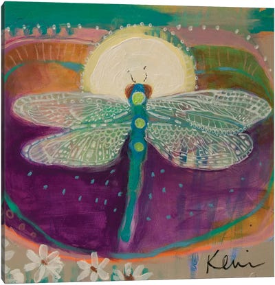 Jewel With Wings Canvas Art Print - Dragonfly Art