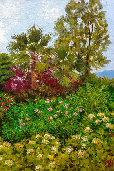 Morning In Mediterranean Garden by Katia Bellini framed wall art