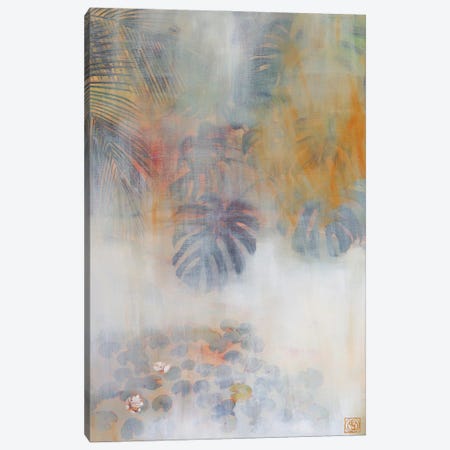 Pond With Lilies Canvas Print #KBI14} by Katia Bellini Canvas Wall Art
