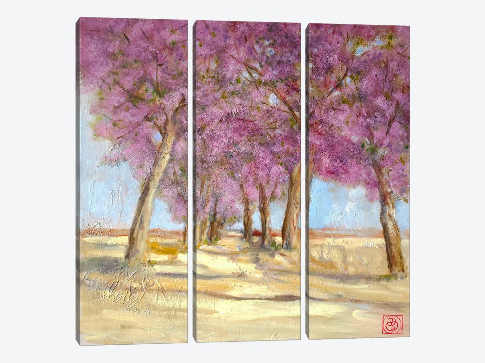Blooming Tree Alley by Katia Bellini 3-piece Canvas Art Print