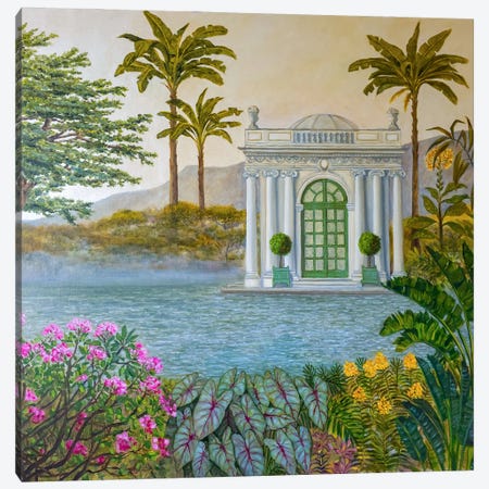 Botanical Gardens With Conservatory Canvas Print #KBI4} by Katia Bellini Canvas Art