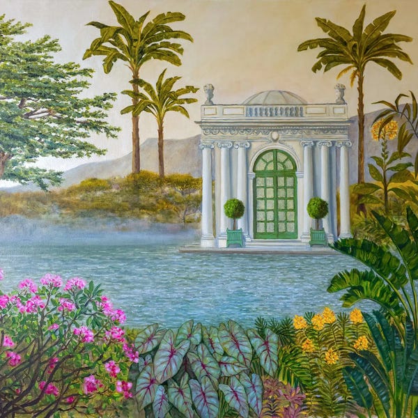Fine Art Print: Botanical Gardens With Conservatory by Katia Bellini