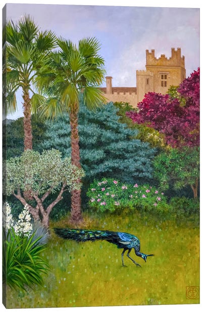 Castle Garden Canvas Art Print - Peacock Art