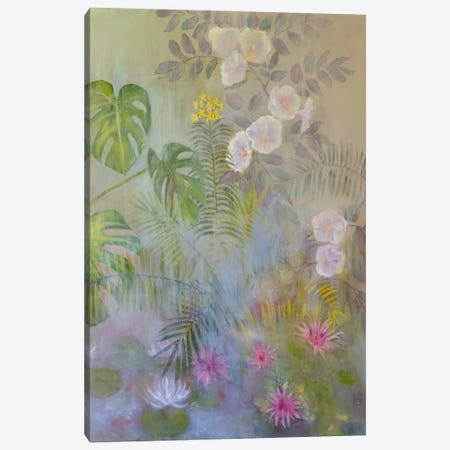 Flowering Pond Canvas Print #KBI7} by Katia Bellini Canvas Artwork