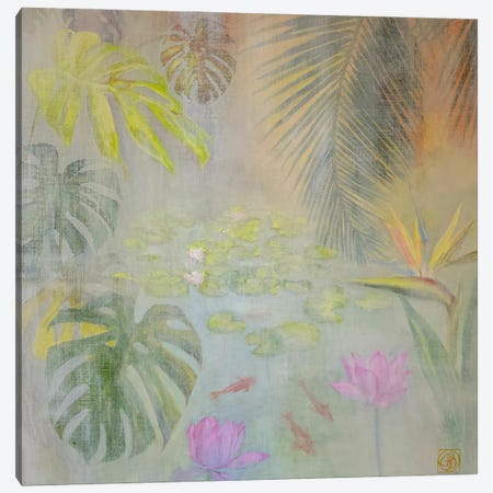 Lotus Pond Canvas Print #KBI9} by Katia Bellini Canvas Print