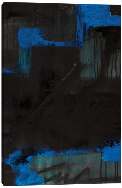 Black Azul Canvas Art Print - Black & Dark Art