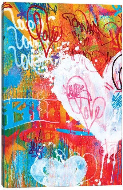 One Love V Canvas Art Print - Street Art House