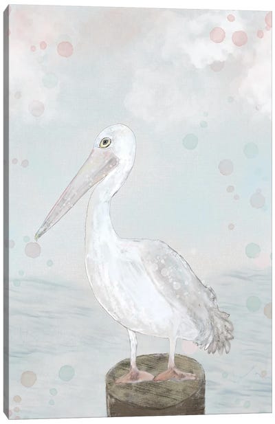 Lonely Seagull Canvas Art Print - Gull & Seagull Art