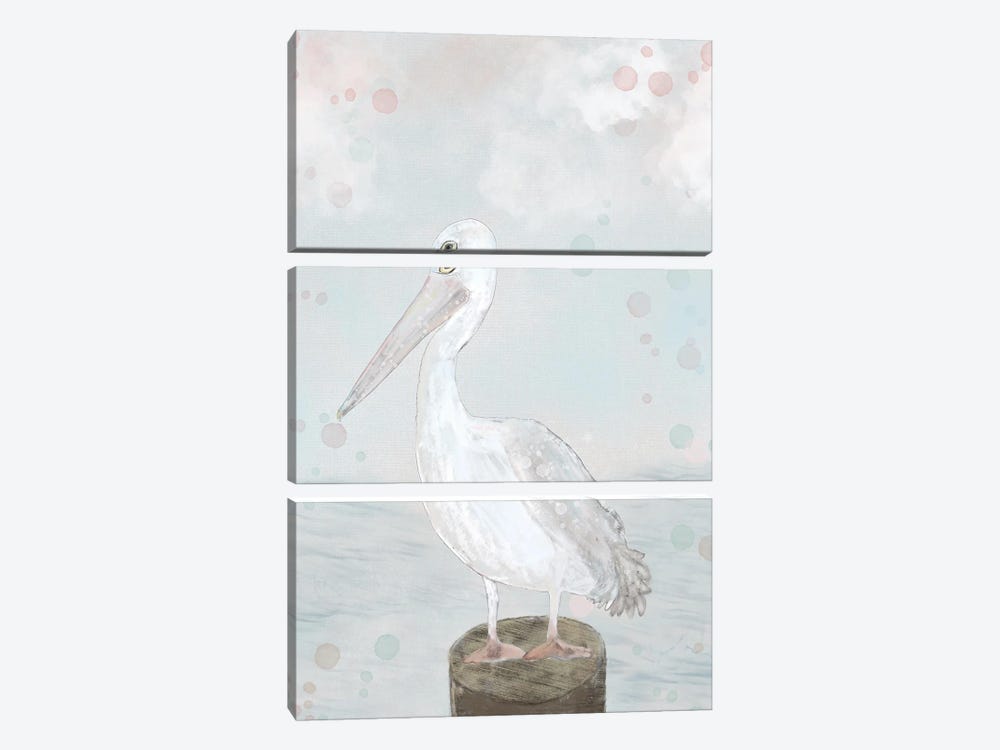 Lonely Seagull by Karen Barski 3-piece Canvas Art Print
