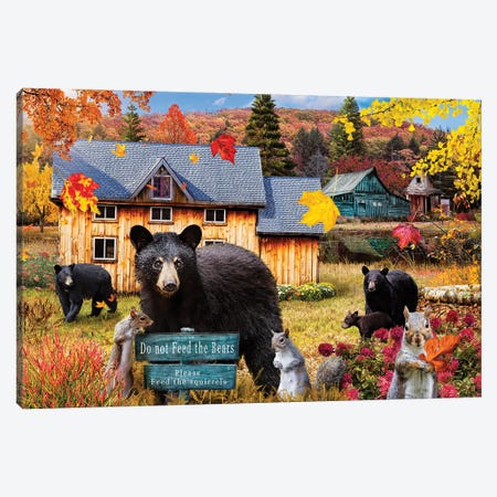 Do Not Feed The Bears Canvas Print #KBU100} by Karen Burke Canvas Wall Art