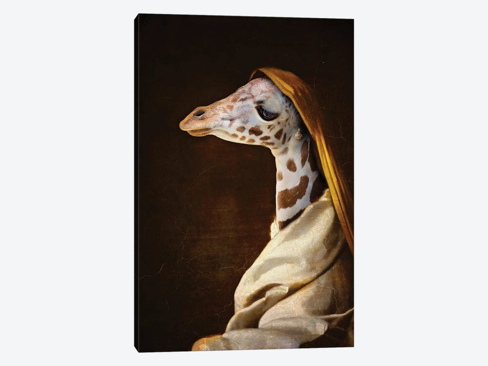 Portrait Of A Young Giraffe by Karen Burke 1-piece Canvas Wall Art