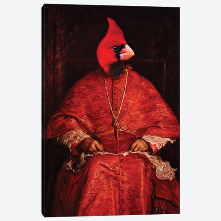 Cardinal Cardinal Canvas Print #KBU14} by Karen Burke Canvas Art