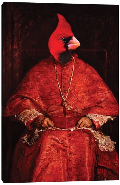Cardinal Cardinal Canvas Art Print - Karen Burke
