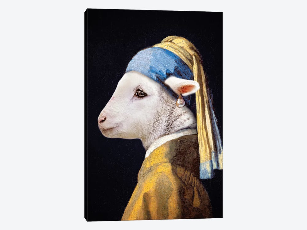 Lamb With The Pearl Earring by Karen Burke 1-piece Canvas Print