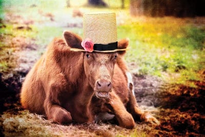 Miss Rose The Cow by Karen Burke framed canvas print