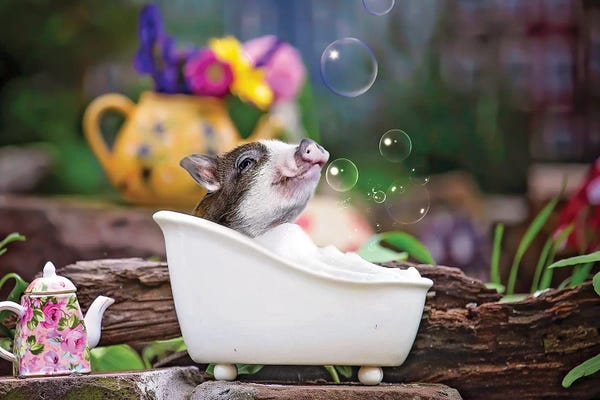 Karen Burke: Piglet Bubble Bath by Karen Burke