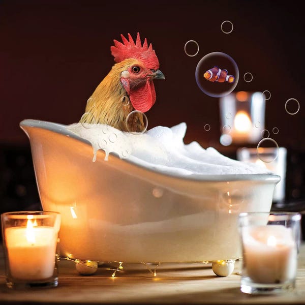 Karen Burke: Rooster Bubble Bath by Karen Burke